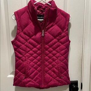 Eddie Bauer Hot Pink Quilted Goose down Vest